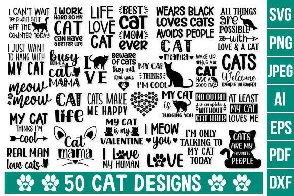 Cat Svg Bundle for Embroidery Projects