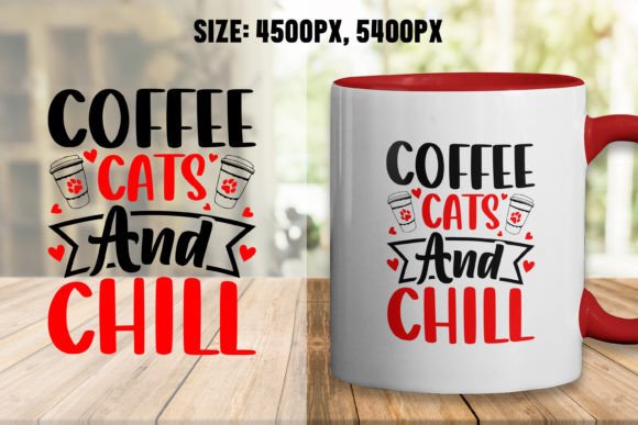Coffee and Cat Svg Mug Tshirt Design