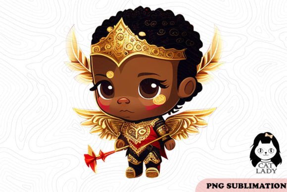 Cute African Cupid PNG Sublimation Review