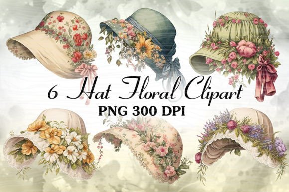 Floral Hat Watercolor Clipart Review for Embroidery Projects