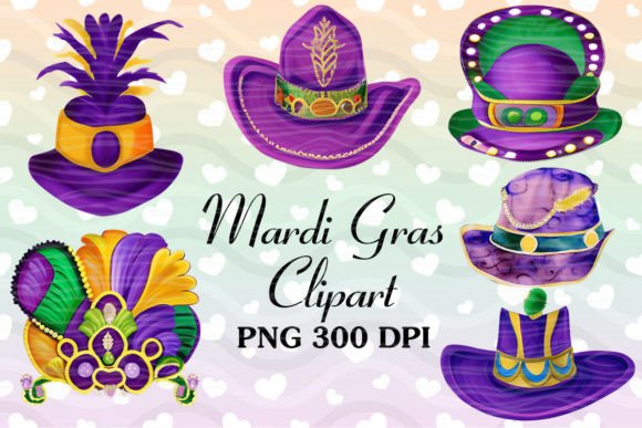 Mardi Gras Hats Clipart for Embroidery Projects