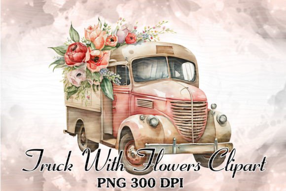 Vintage Floral Truck Watercolor Clipart Review