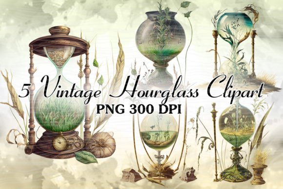 Vintage Hourglass Watercolor Clipart Review